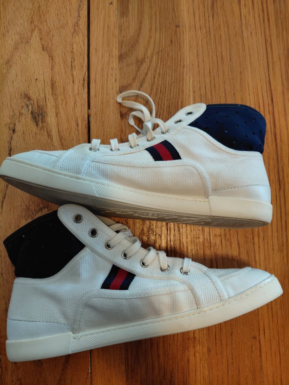 Gucci Sneakers Trainers High Tops Size 38.5 (Womens 8) White Cream